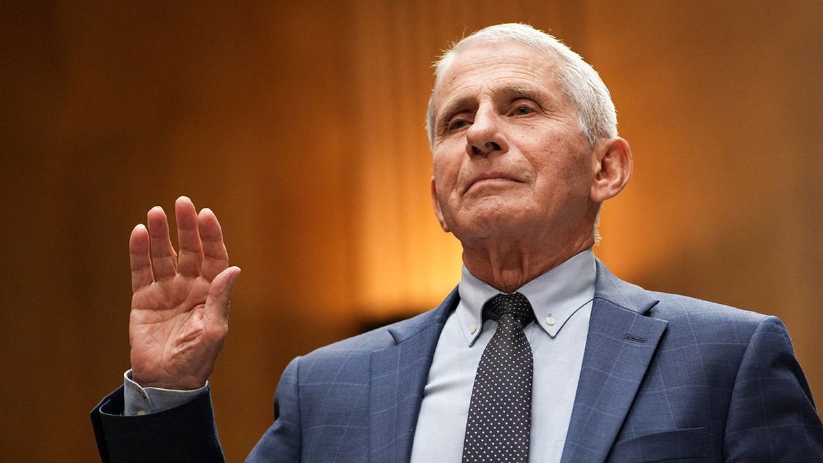 Anthony Fauci testifies under subpoena at a Senate hearing on Capitol Hill in Washington, D.C.