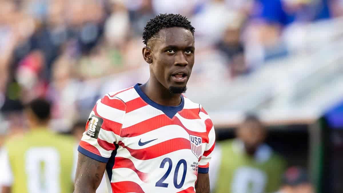 Balogun looks on