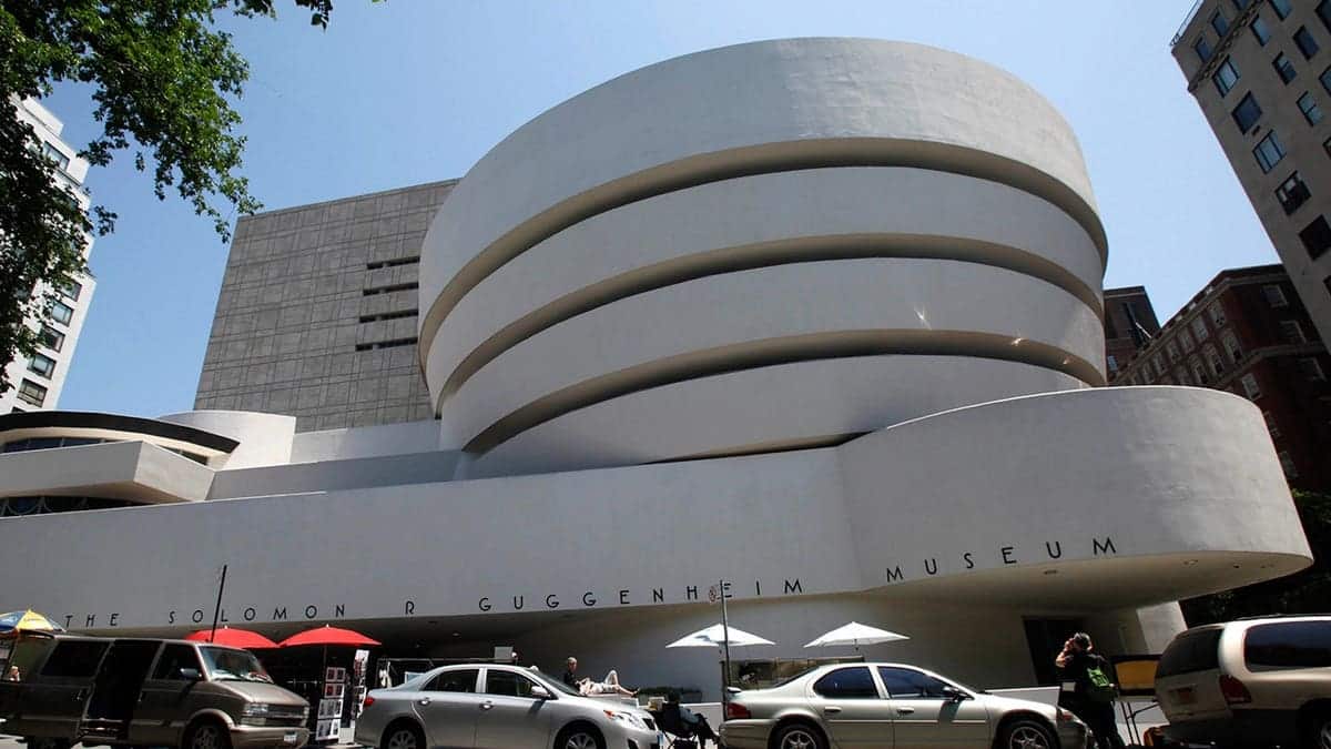The Solomon R. Guggenheim Museum exterior stands in New York.