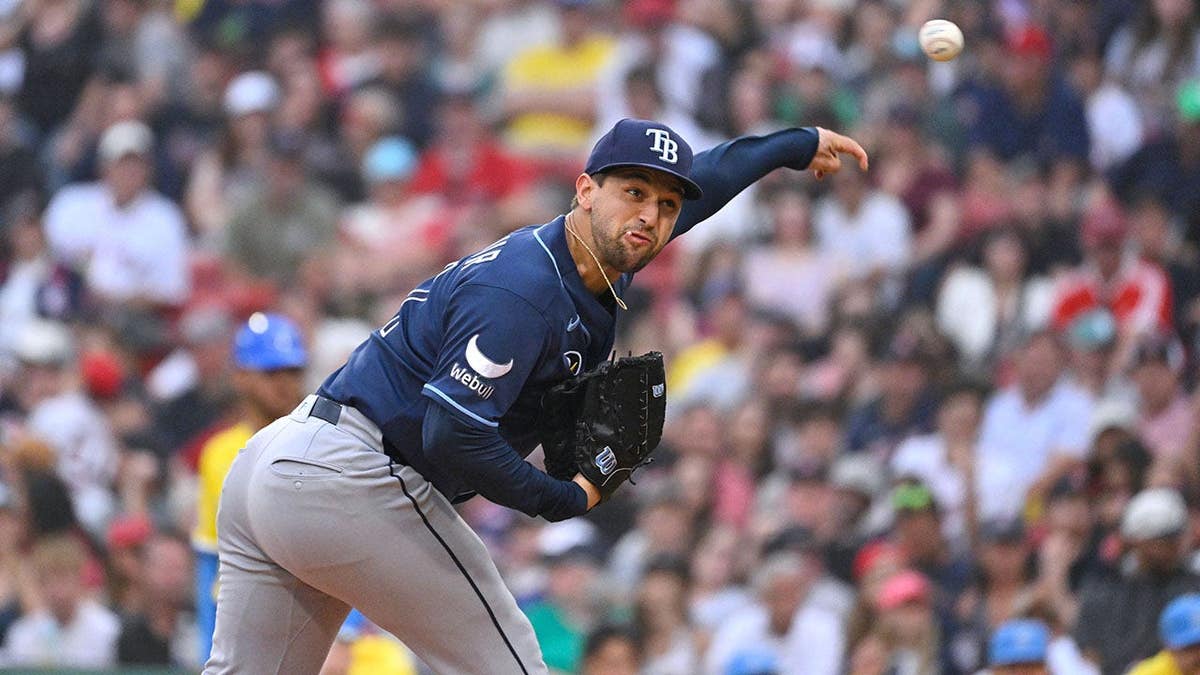 Ian Seymour pitches during the second inning at Fenway Park.