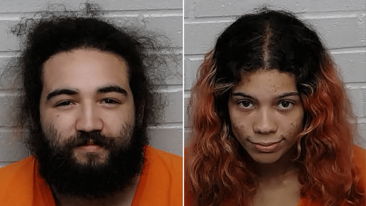 Booking photos of Leon Alejandro Jr. and Samantha Angeline Feliz following their arrests in North Carolina