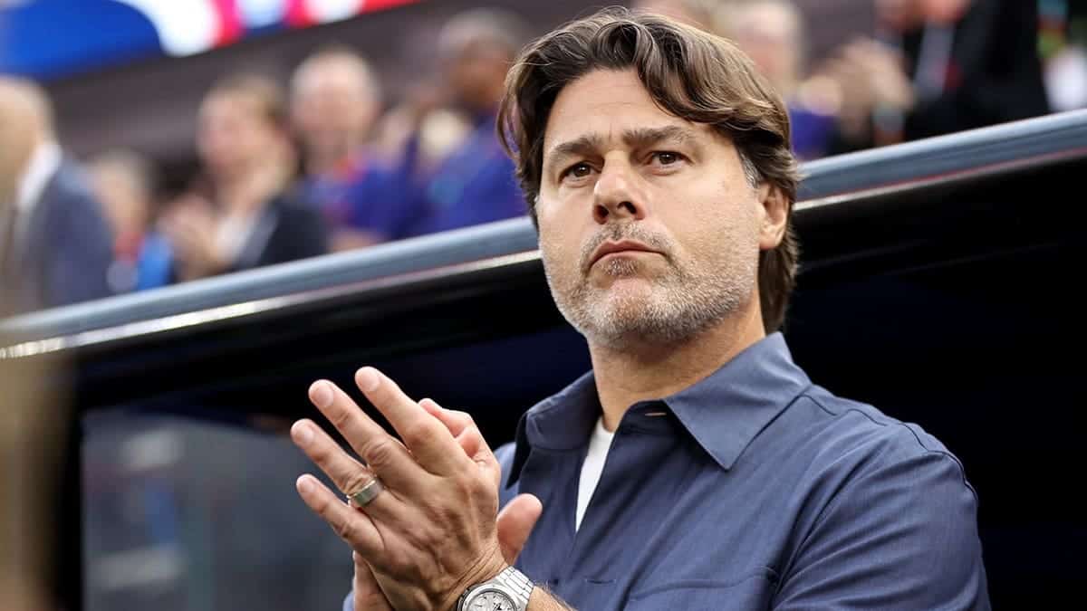 Head coach Mauricio Pochettino looking on during FIFA World Cup 2026 match at Los Angeles Stadium