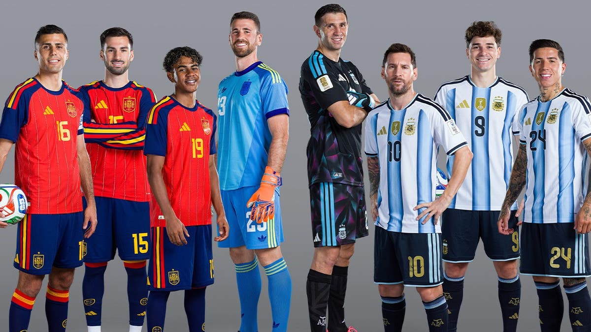Spain and Argentina players