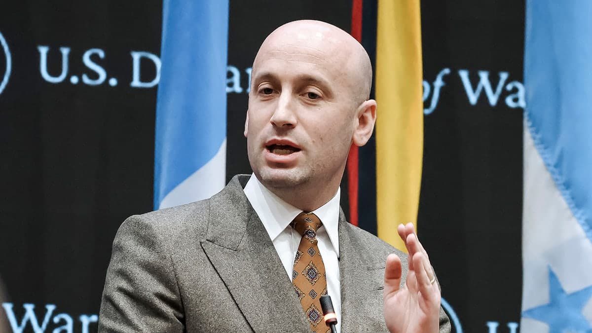 Stephen Miller Speaks at a podium