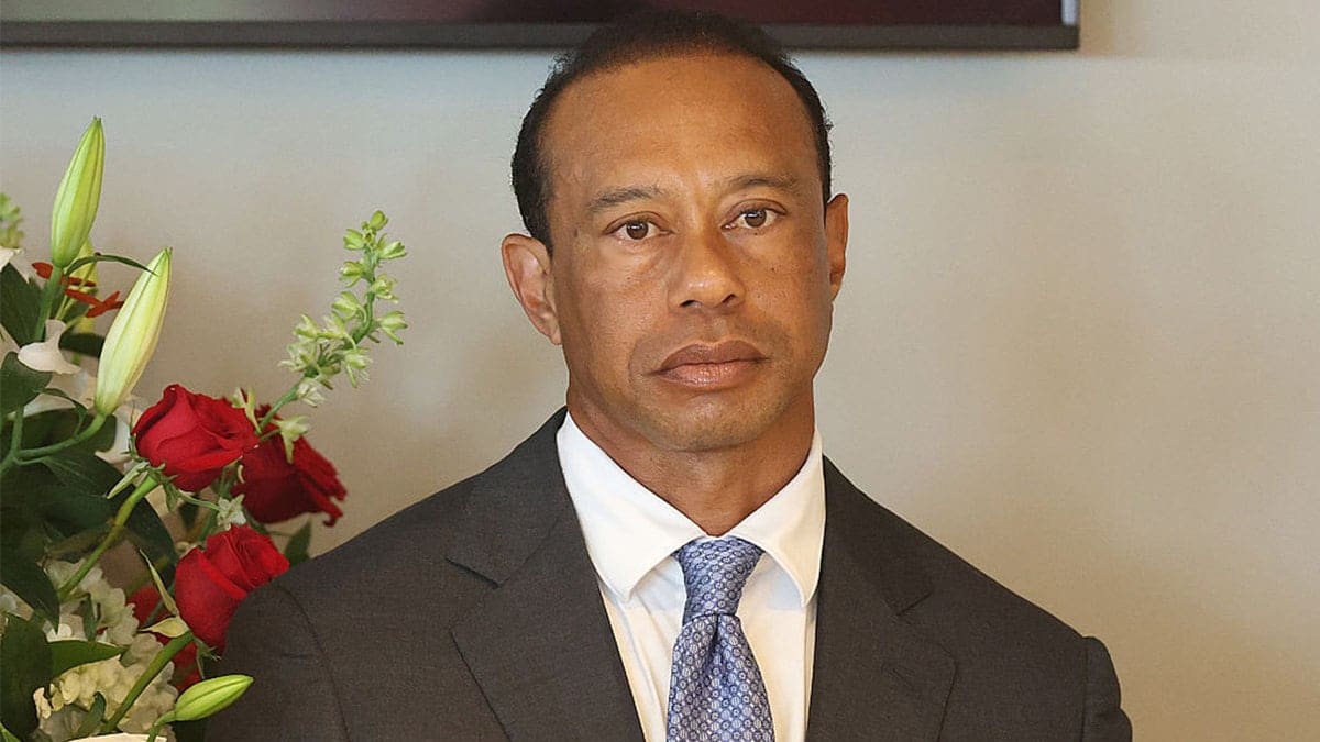 Tiger Woods at a PGA Tour press conference