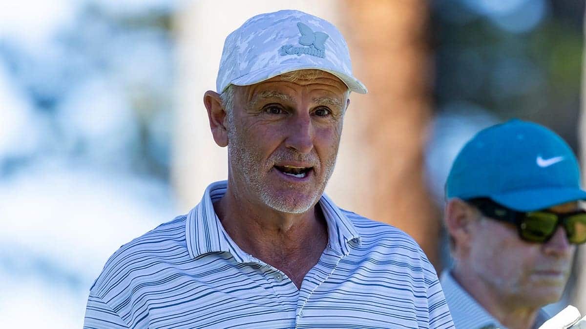 Trey Wingo looks on during the American Century Championship at Edgewood Tahoe Golf Course.