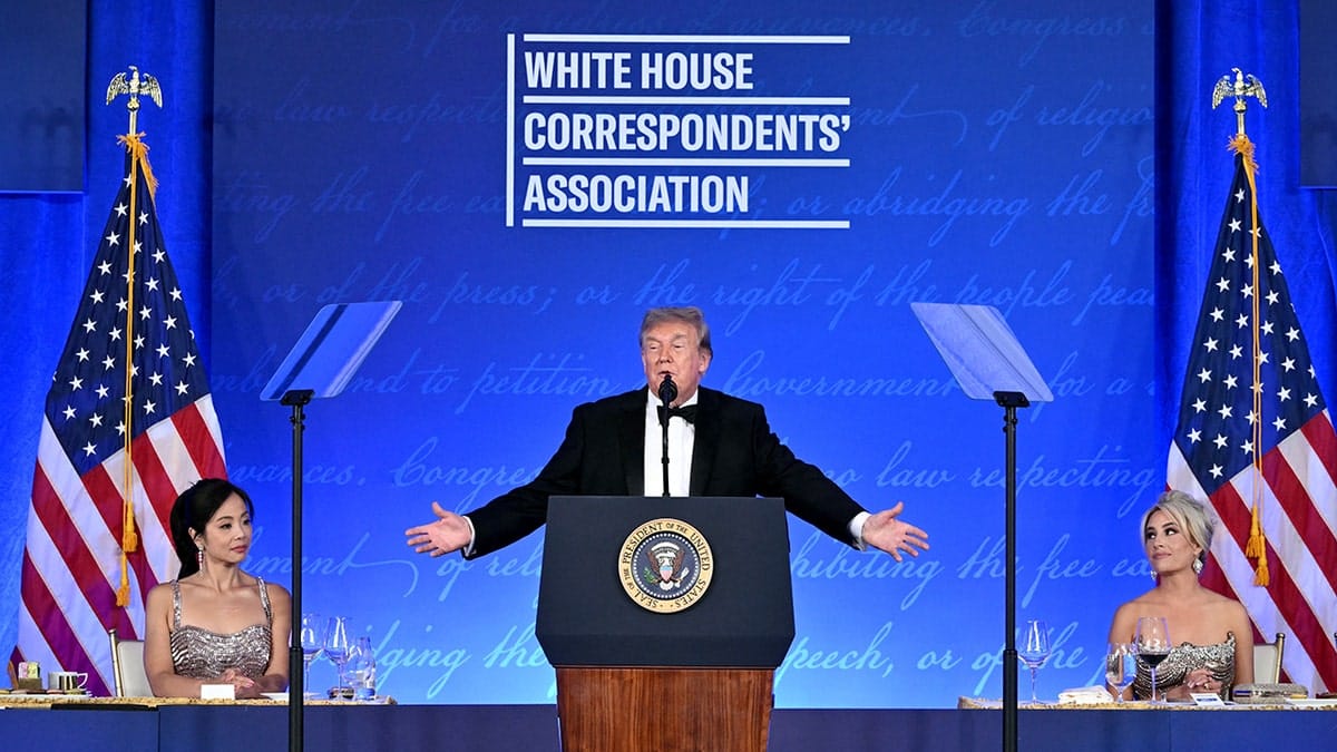 Trump speaking at WHCA dinnerr