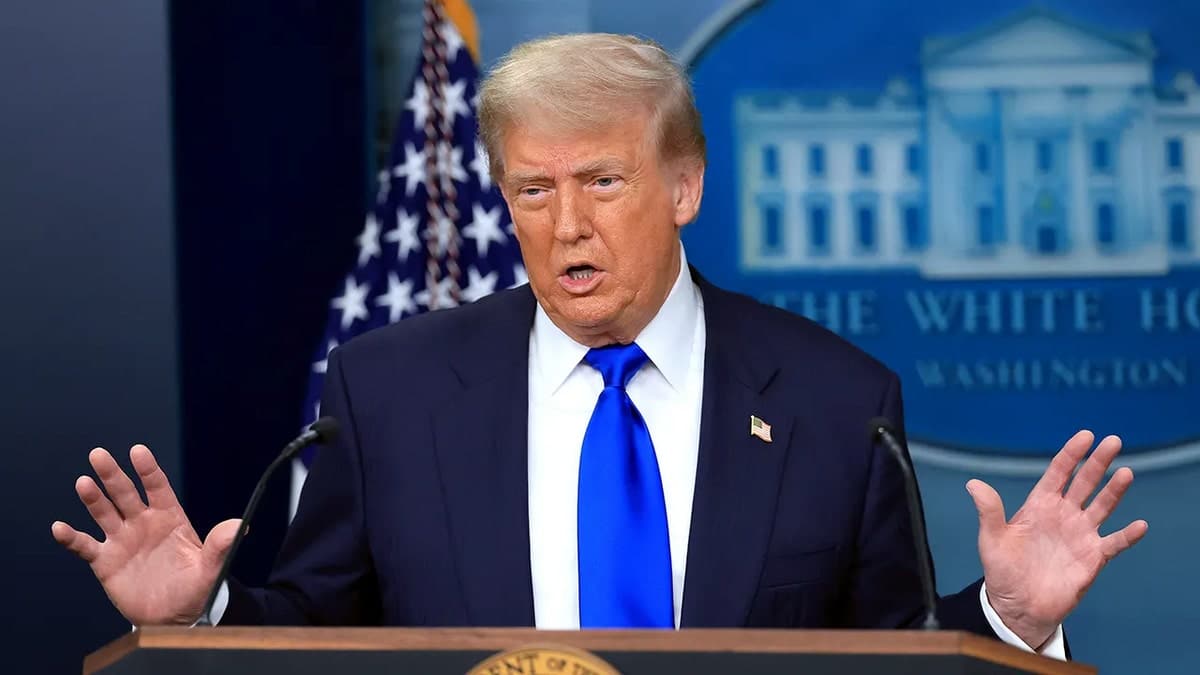 Donald Trump speaks at White House
