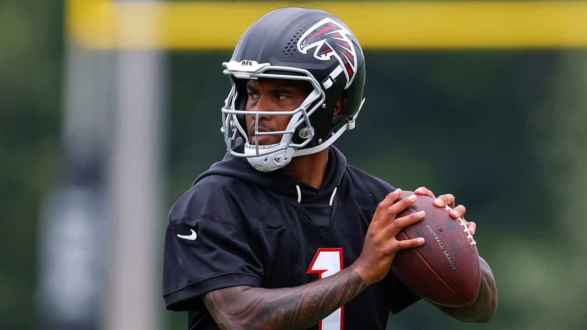 Tua Tagovailoa runs through drills at IBM Performance Field.