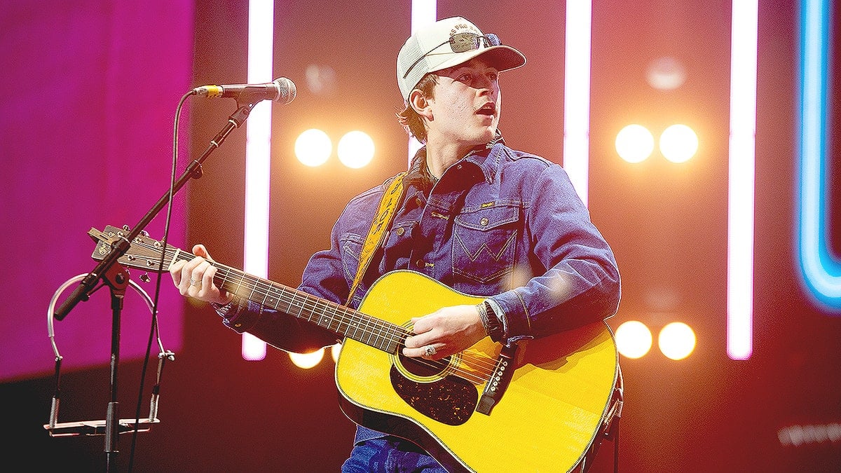 Waylon Wyatt performs onstage during a concert at The O2 Arena in London.