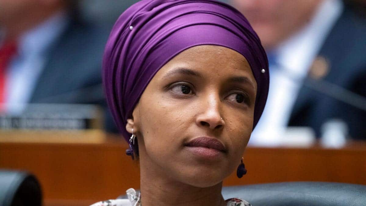 Rep. Ilhan Omar, D-Minn., sits with fellow Democrats on the House Education and Labor Committee during a bill markup, on Capitol Hill in Washington, Wednesday, March 6, 2019. Omar stirred controversy last week saying that Israel's supporters are pushing U.S. lawmakers to take a pledge of