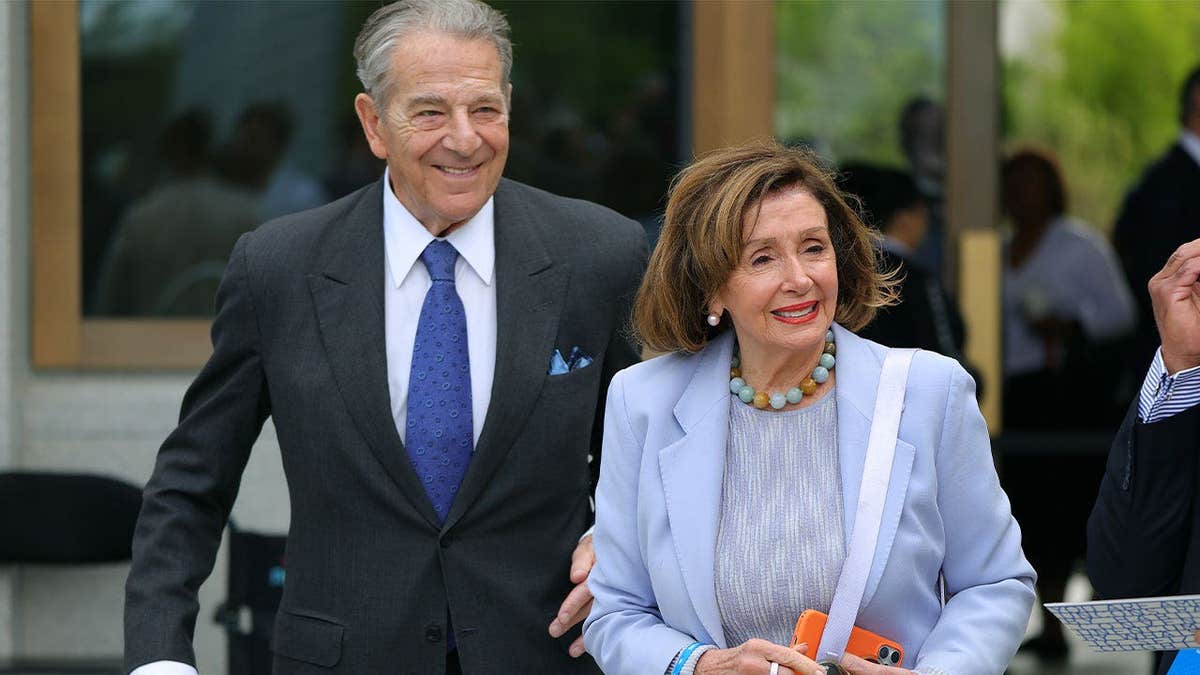 Paul Pelosi and former House Speaker Nancy Pelosi attend the Obama Presidential Center dedication in Chicago