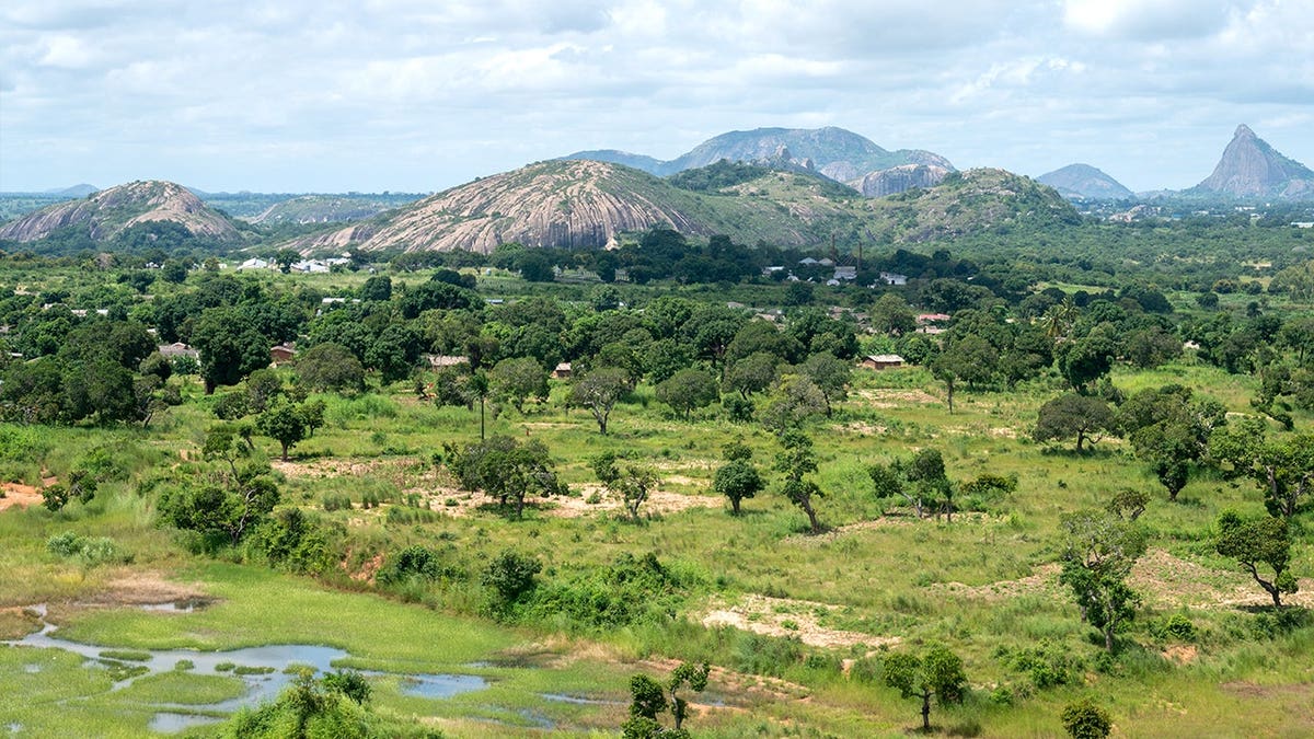 View of Nampula city, Mozambique with mountains, landscape