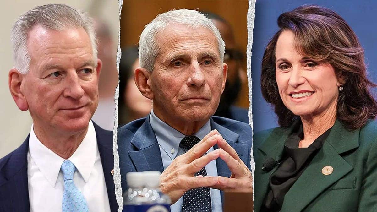 Dr. Anthony Fauci, Louisiana Attorney General Liz Murrill and Sen. Tommy Tuberville