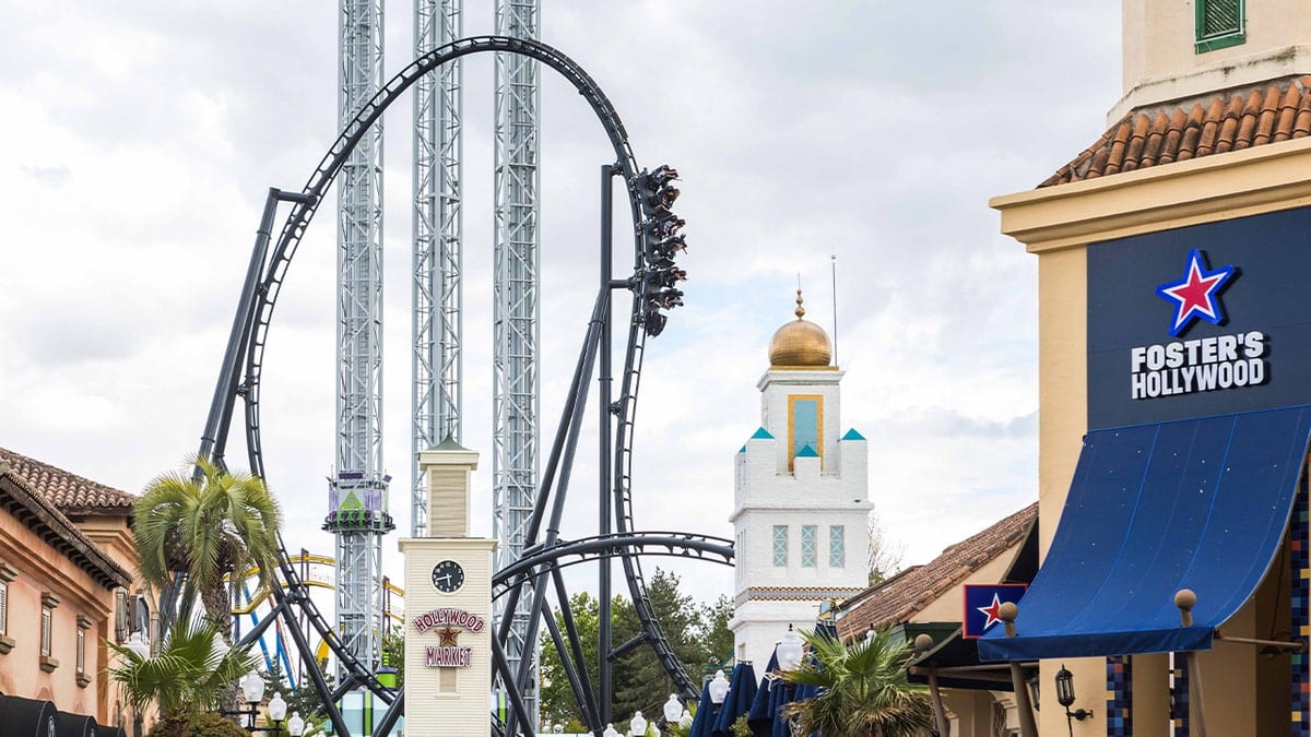 roller coaster featurign steep fall