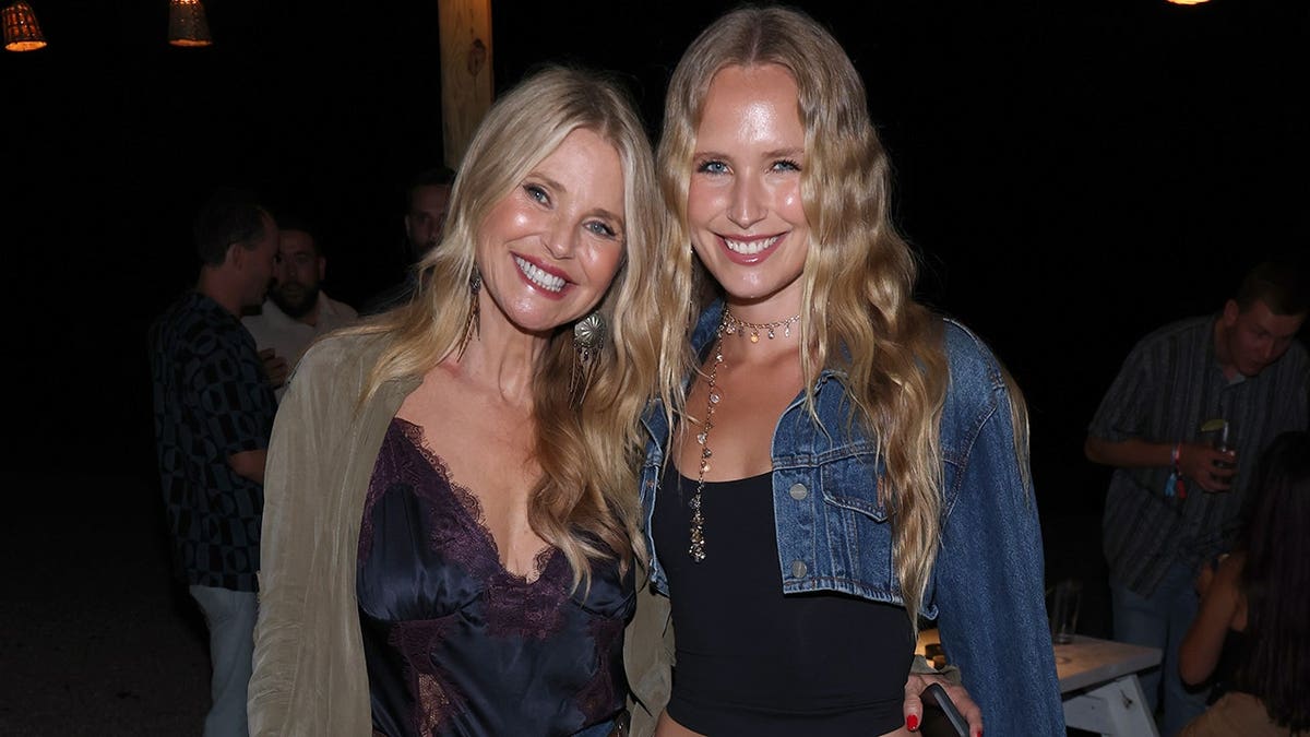 Christie Brinkley and Sailor Brinkley Cook at John Mayer's live performance for SiriusXM in New York in August 2026.