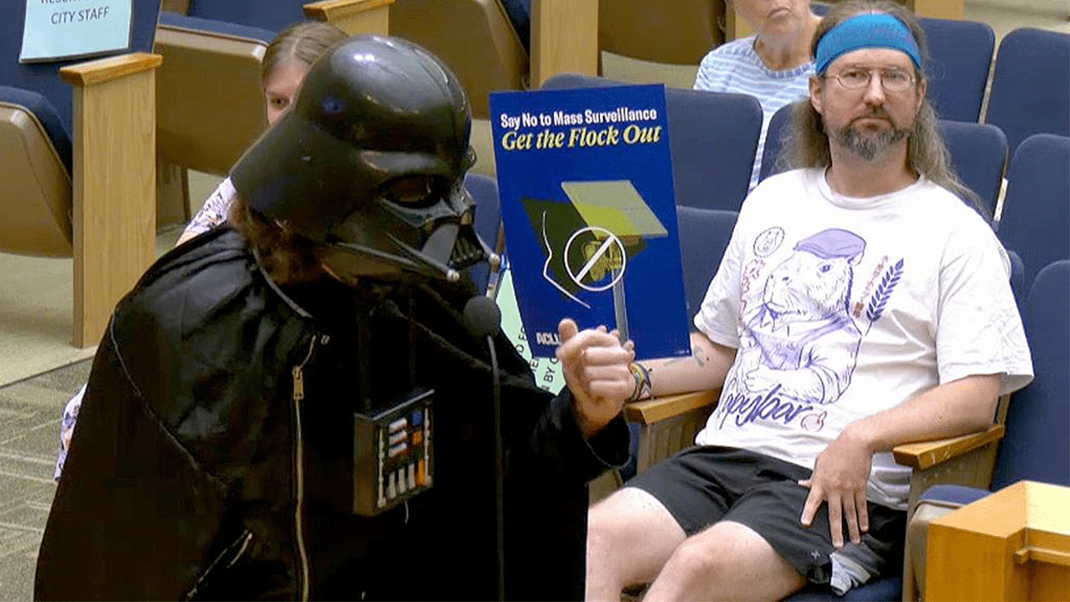 Man dressed as Darth Vader