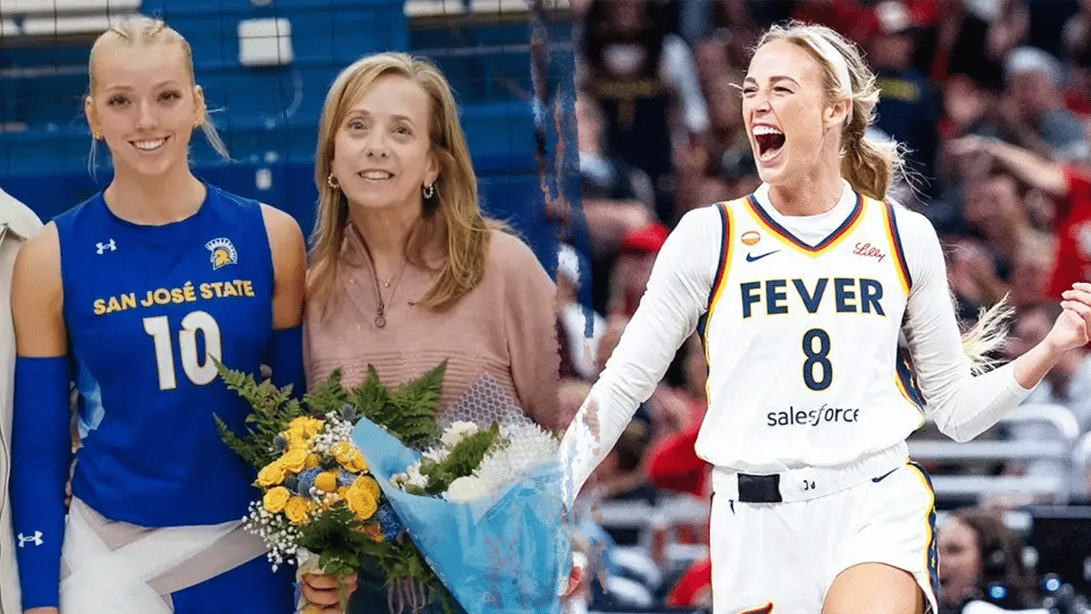 Brooke Slusser and Kim Slusser on the left, Sophie Cunningham on the right/