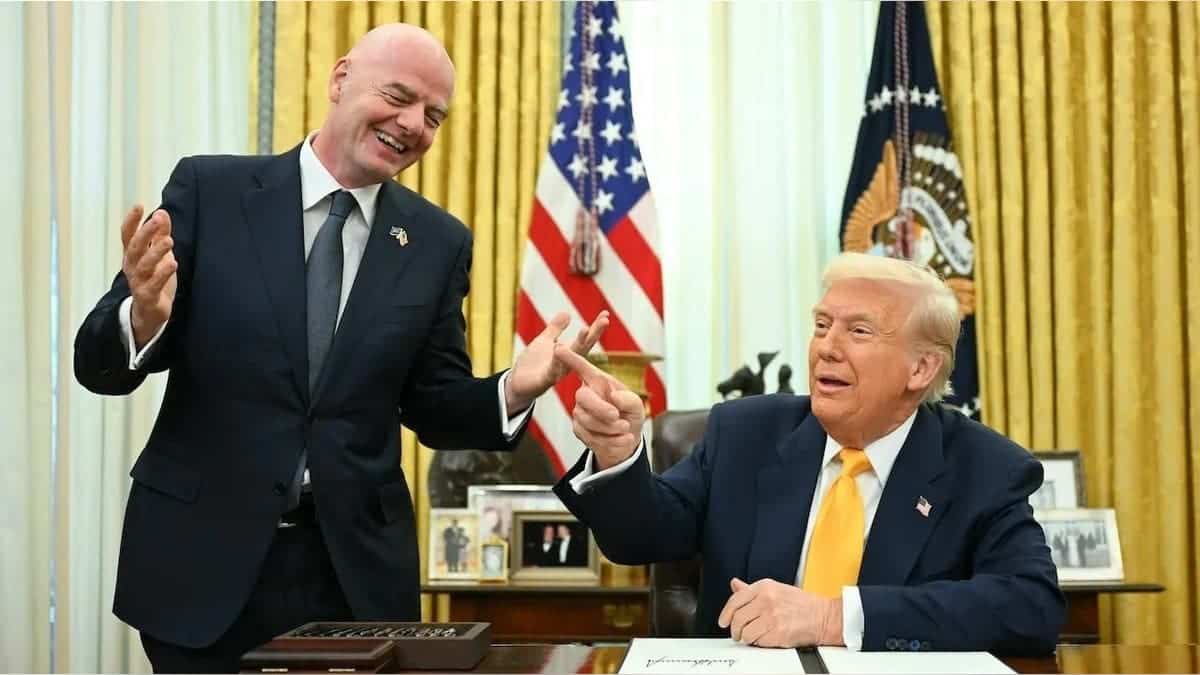 US President Donald Trump and FIFA president Infantino