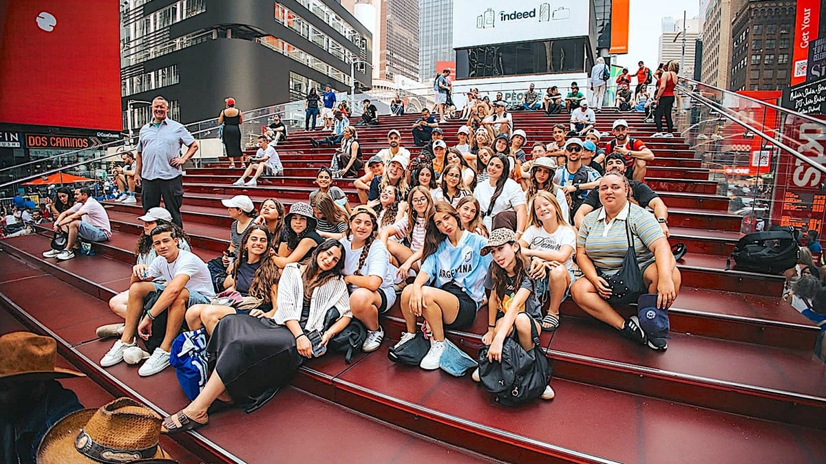 Children of fallen soldiers in Times Square