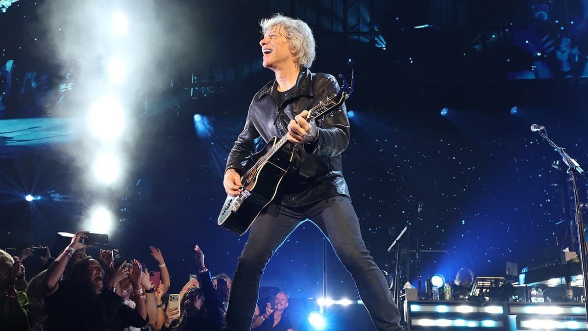 Jon Bon Jovi performs onstage during a concert at Madison Square Garden.