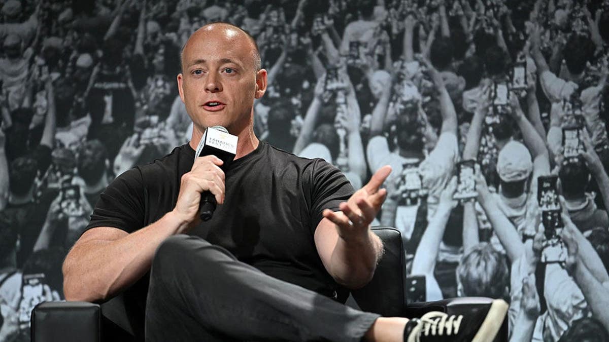 Josh Pate speaks onstage during his College Football Show at Fanatics Fest NYC 2026.