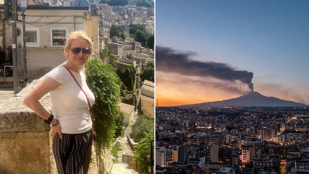 Julie Sagoskin in Italy split with a volcano.