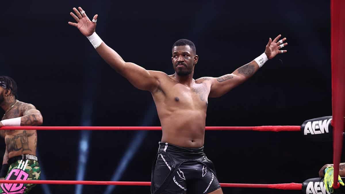 Lee Moriarty stands in the wrestling ring during Death Riders vs. The Infantry match in Youngstown, Ohio.