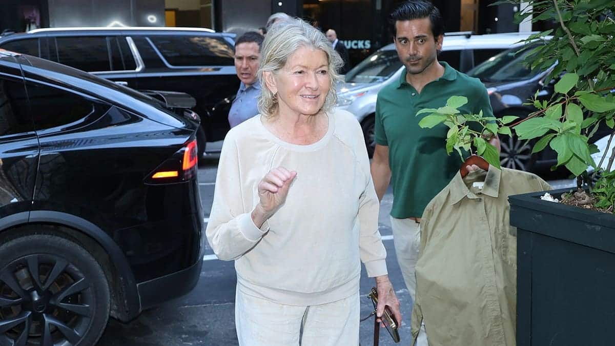 Martha Stewart stands at the Today show in New York City.