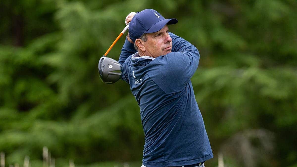 Matt Gogel plays a shot from the fifth tee during the Boeing Classic.