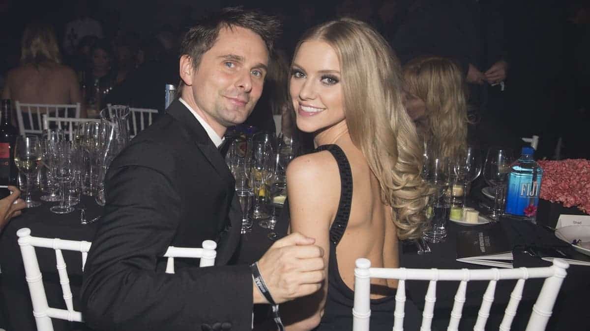 Matthew Bellamy and Elle Evans attend the amfAR Inspiration Gala at Milk Studios.