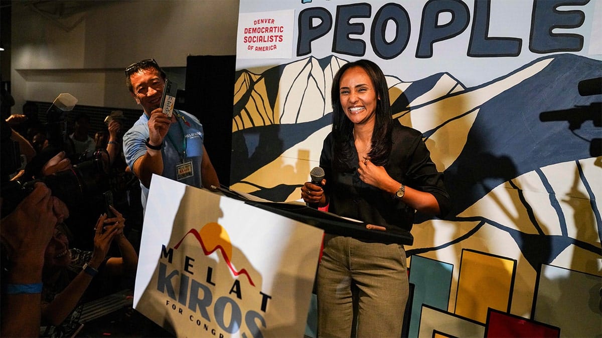 Melat Kiros on the night of her primary victory.