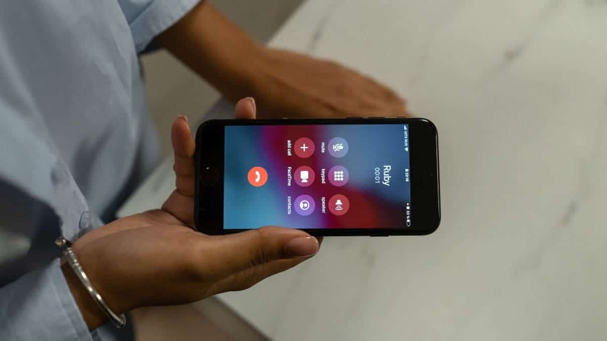 A person using a phone