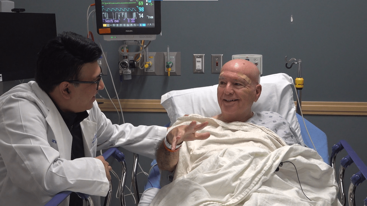 Bud Leavell with his doctor