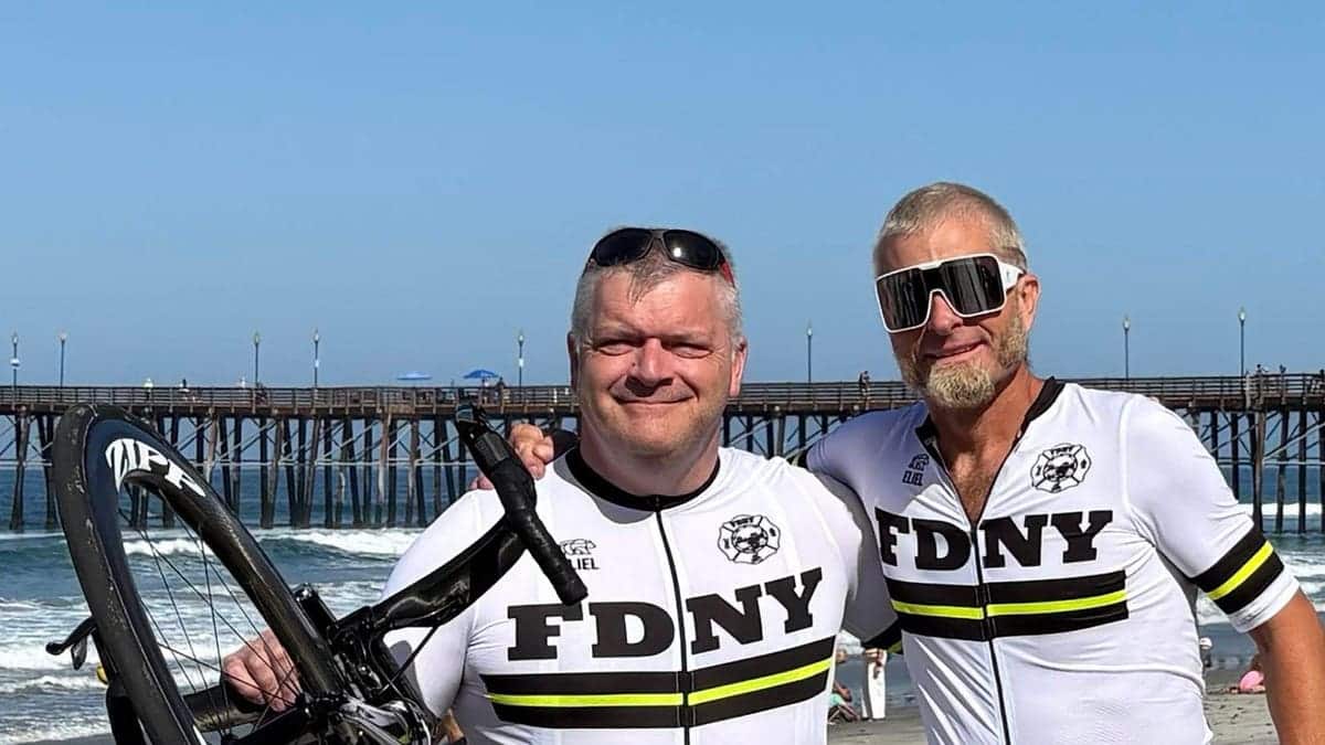 jim serger and cory hardy on the beach