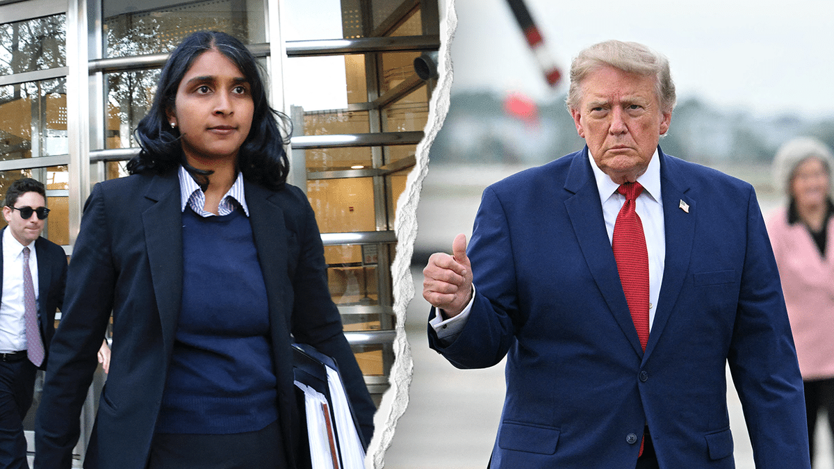 A split image of Komatireddy and Trump