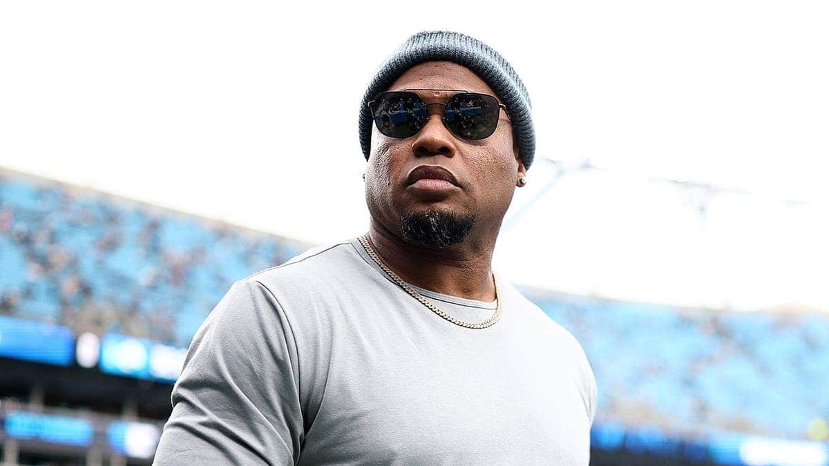 Steve Smith Sr. looks on prior to the NFC Wild Card playoff game at Bank of America Stadium.
