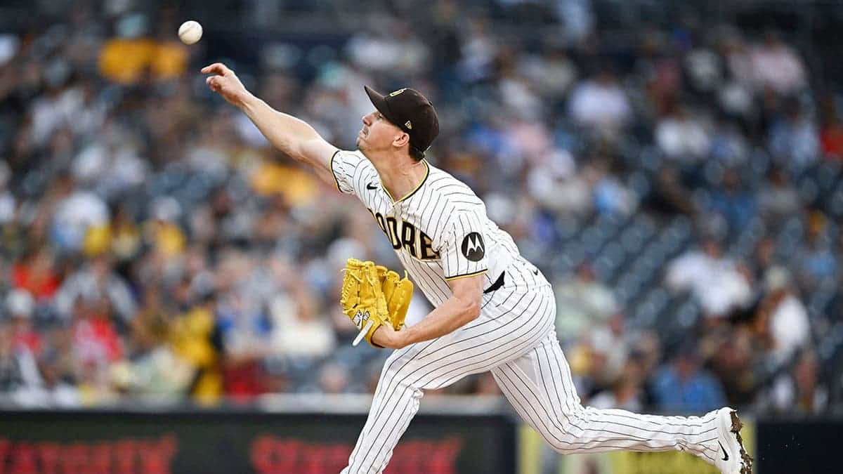 Walker Buehler delivers a pitch during the first inning at Petco Park.