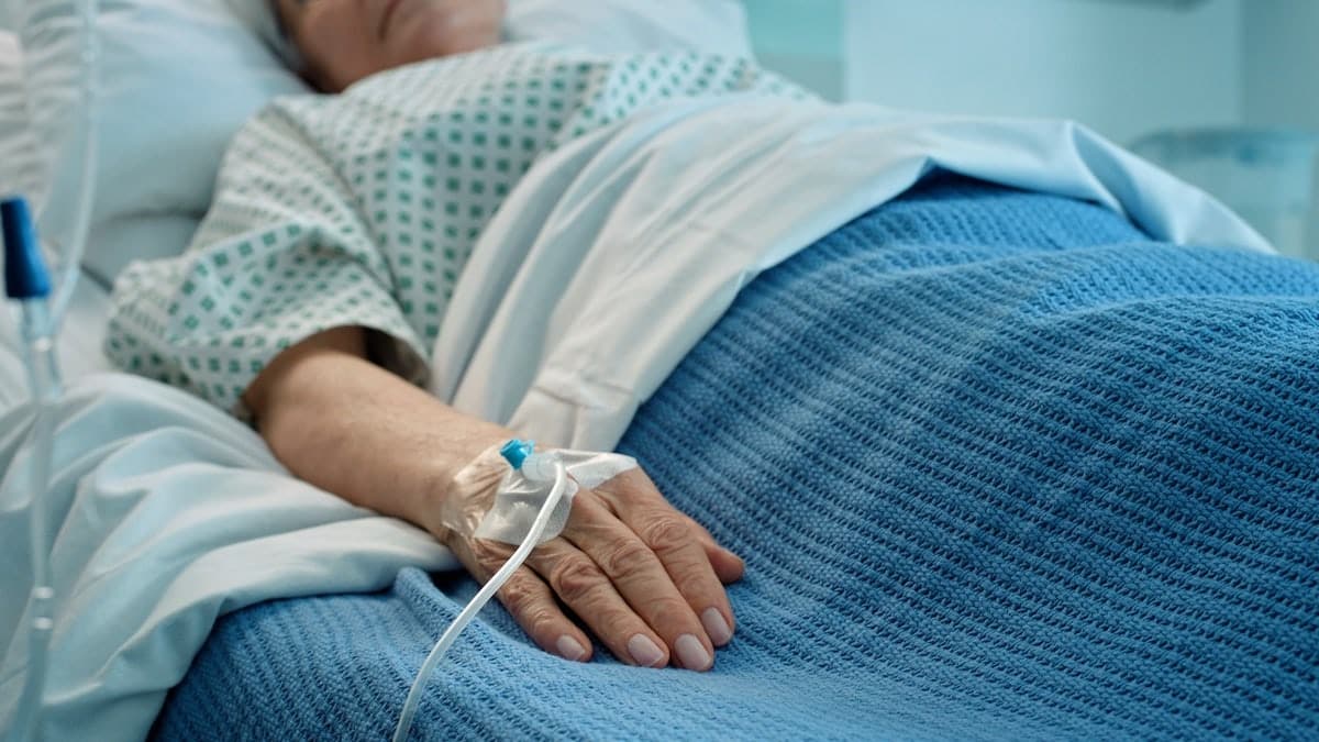 Woman in hospital