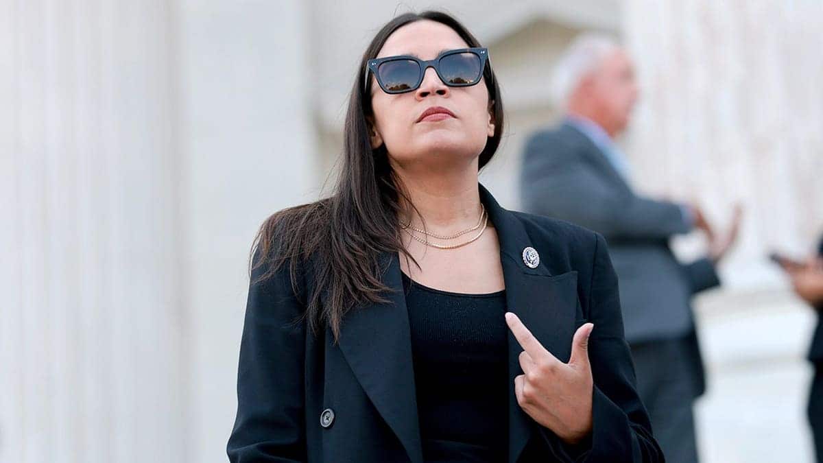 Rep. Alexandria Ocasio-Cortez wearing sunglasses