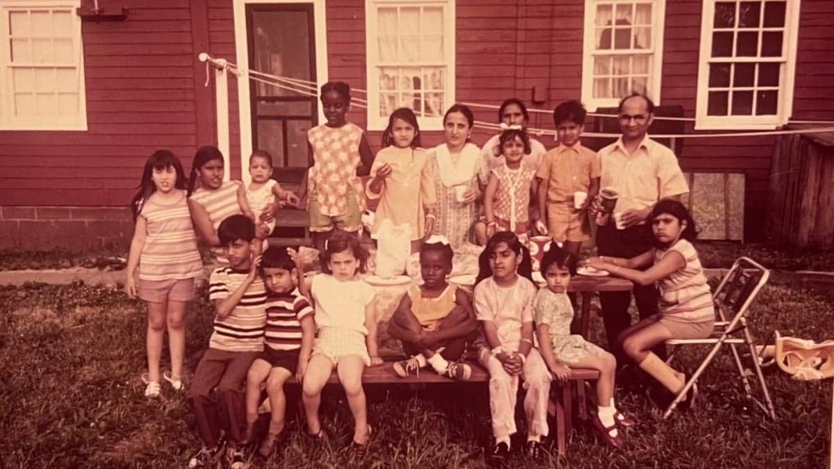 Asra Nomani celebrates her birthday with her parents, Zafar and Sajida Nomani, and her brother, Mustafa, and their friends.
