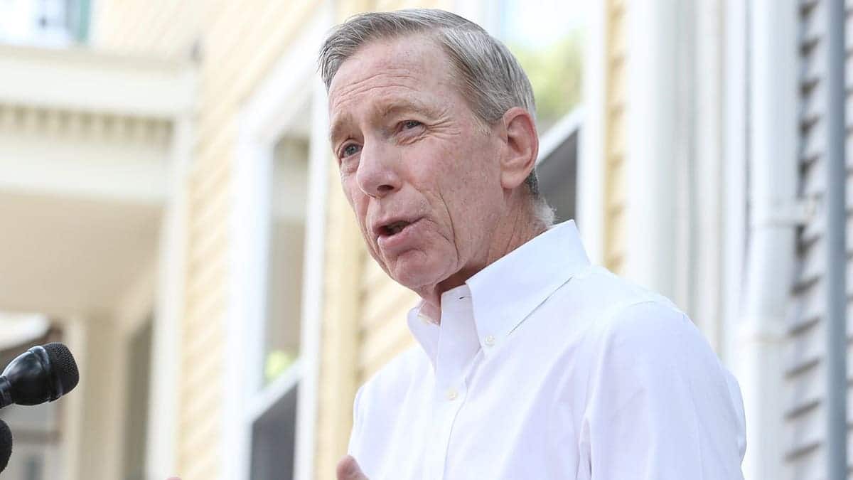 Rep. Stephen Lynch speaks with reporters