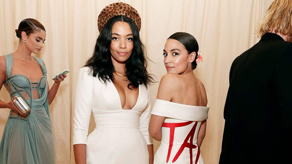 Aurora James and Alexandria Ocasio-Cortez attend the Met Gala in New York City.
