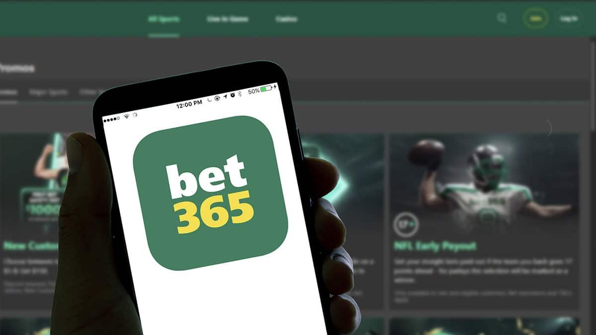 The bet365 online betting app logo is seen disp