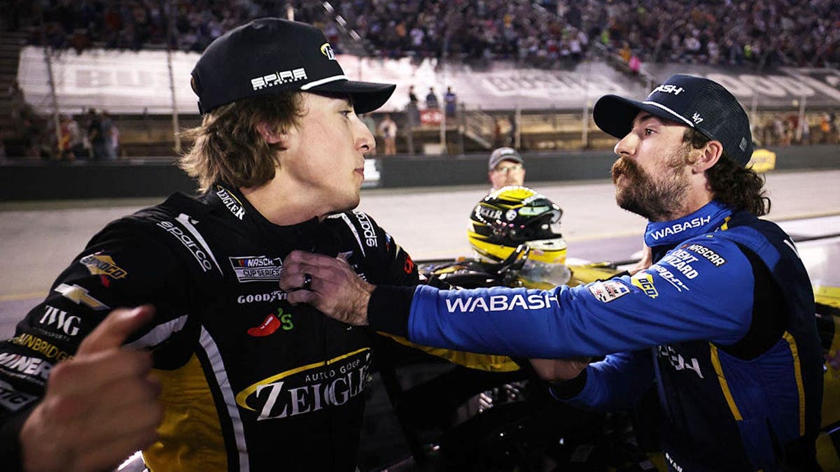 Carson Hocevar and Ryan Blaney get into an altercation at Bristol Motor Speedway.
