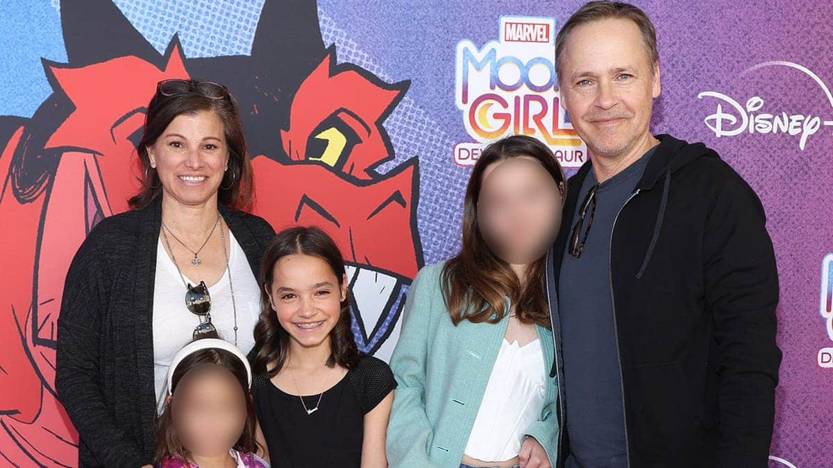 Chad Lowe, Kim Painter, and their daughters Nixie, Fiona, and Mabel Lowe attend a premiere event.