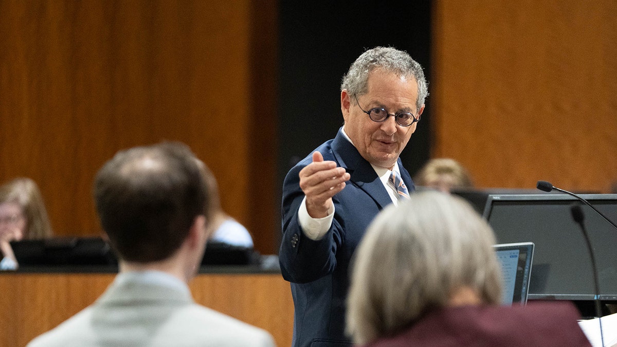 (Francisco Kjolseth | The Salt Lake Tribune) Defense attorney Richard Novak during closing arguments in the preliminary hearing as he turns towards Tyler Robinson, the man accused of fatally shooting Charlie Kirk, at the 4th District Court in Provo on Tuesday, Sept. 1, 2026.