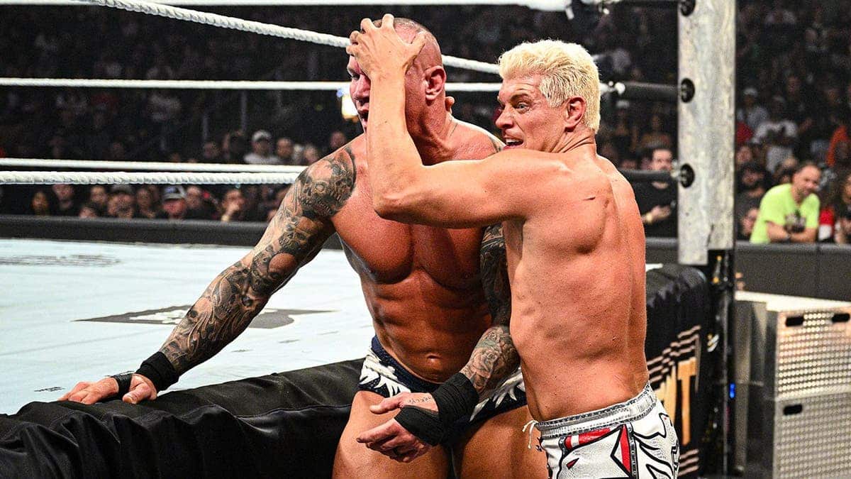 Cody Rhodes wrestles Randy Orton at State Farm Arena.