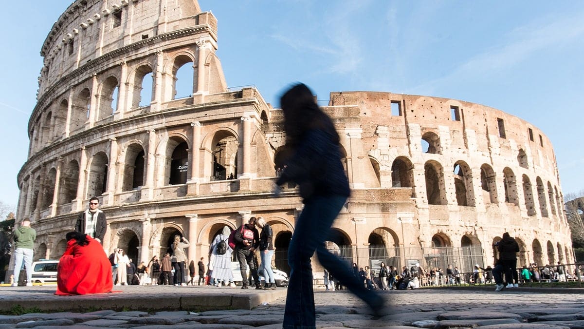 The Roman Colosseum.
