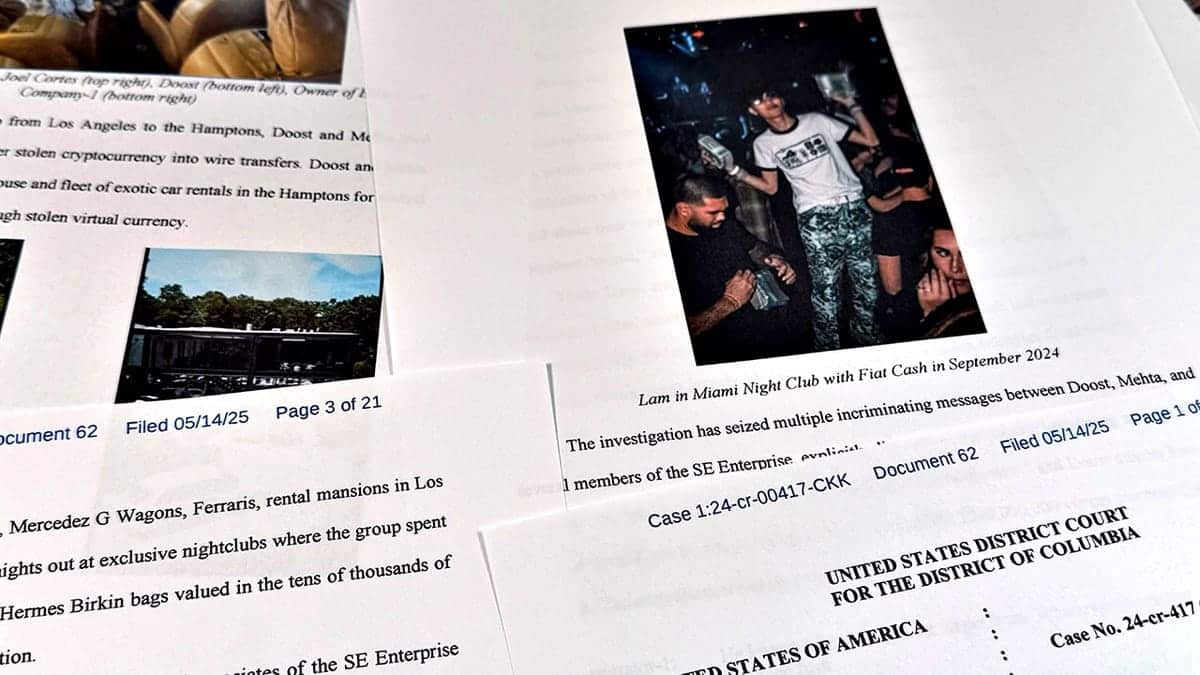 Justice Department court filing shows photo of Malone Lam in case against Hamza Doost and Kunal Mehta.